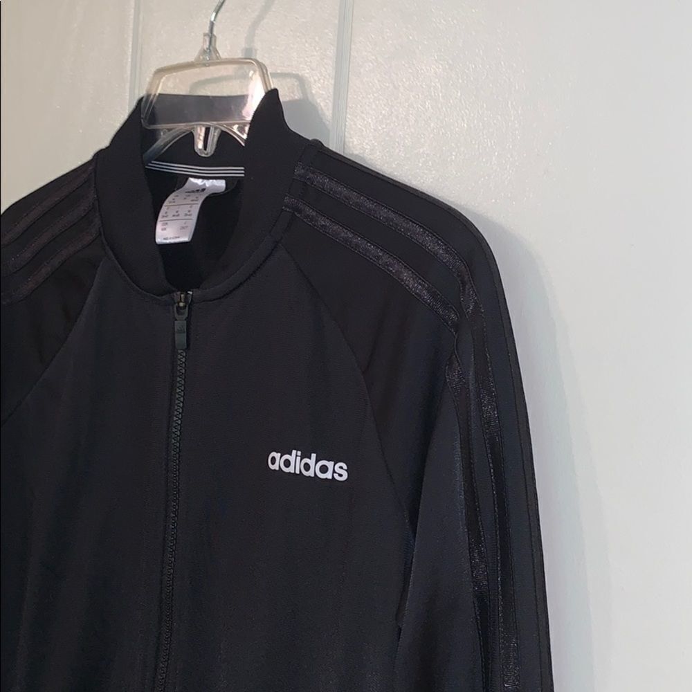 Adidas black polyester men’s track jacket - Picture 2 of 8